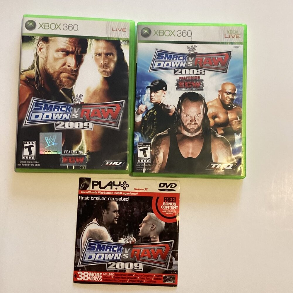 Xbox 360 Video Games Smack Down / Raw 2009 / 2008 + Season 32 DVD